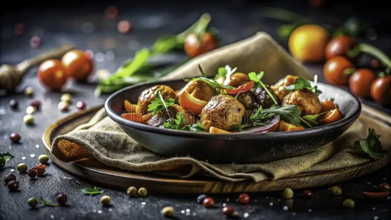 Food photography project placeholder - gourmet dish on dark background